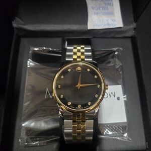 Movado Two-Tone Gold & Silver Museum Dial Watch New With Box & Paperwork
